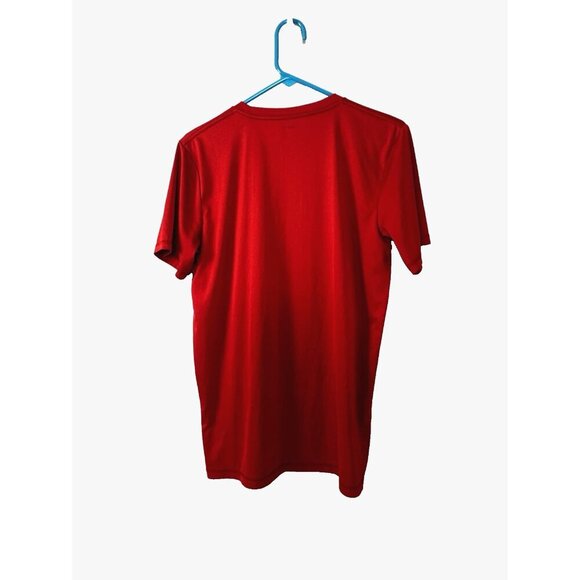 Adidas XL Red Climalite Logo Tee Short Sleeve Sport Y2K Streetwear Unisex Active - Picture 2 of 8